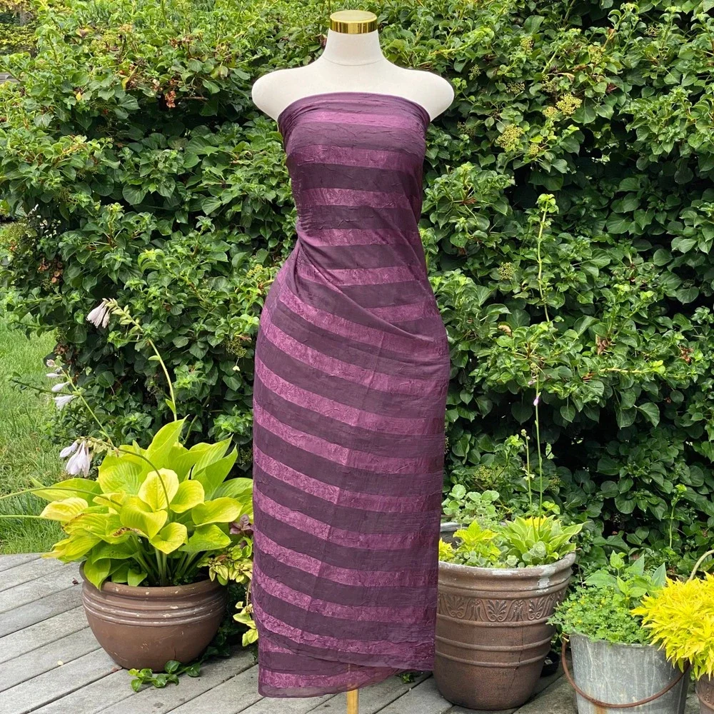 Unbranded Whimsical Purple Scarf Floral Sheer Textured Wrap Shawl Sarong - OS